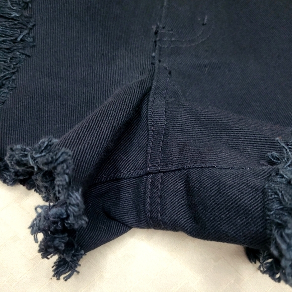 Fashion‎ Nova Shorts black ripped distressed denim jean shorts size 1 New - Picture 8 of 16